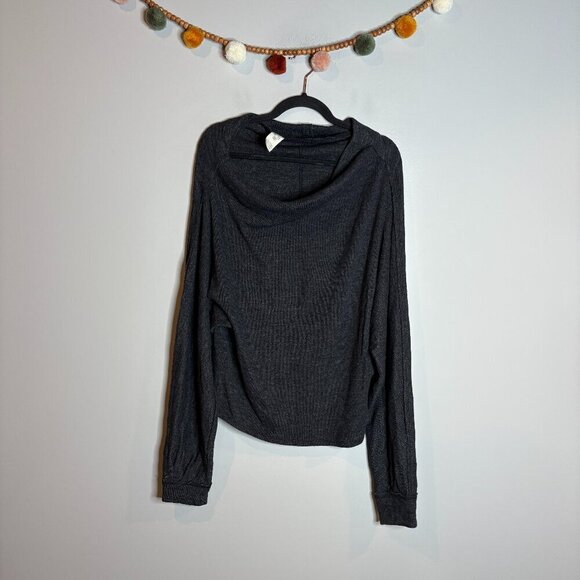 We the Free off shoulder grey ribbed top - Picture 2 of 6